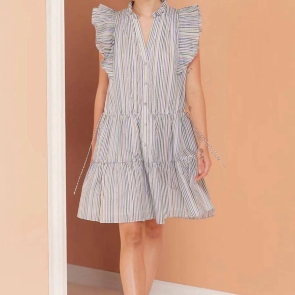 Magali Pascal Louisa Summer Mini Dress striped Medium - Picture 1 of 15
